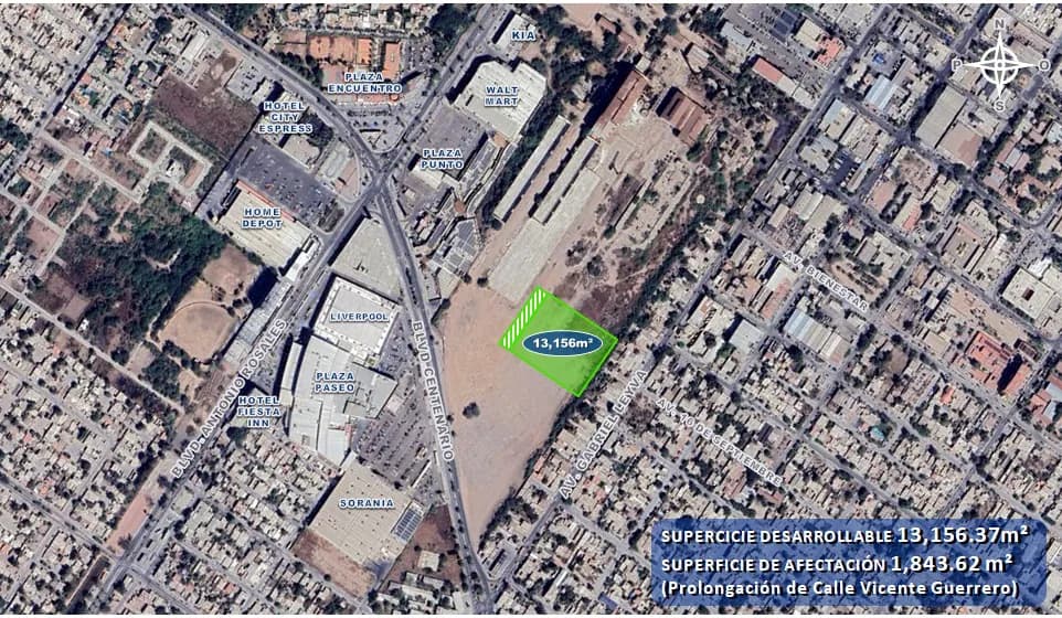 TERRENO  13,156 m2 Zona Ingenio